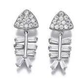 Brass Micro Pave Clear Cubic Zirconia Pendants