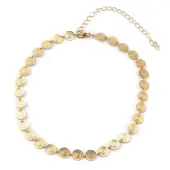 Brass Flat Round Link Chain Necklaces