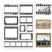 GLOBLELAND Film Frame Clear Stamps Movie Film Corner Silicone Clear Stamp Seals for Cards Making DIY Scrapbooking Photo Journal Album...