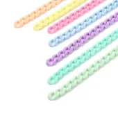 7 Strands 7 Colors Handmade Opaque Acrylic Curb Chain