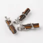 Tube Natural Tiger Eye Pendants