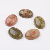 Natural Unakite Flat Back Cabochons