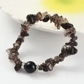Chips Natural Smoky Quartz Beaded Stretch Bracelets
