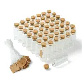 100Pcs 2 Styles Glass Cork Bead Containers