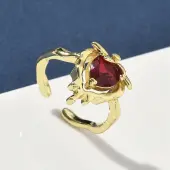 Brass Micro Pave Cubic Zirconia Cuff Rings