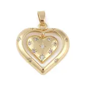 Brass Micro Pave Clear Cubic Zirconia Pendants