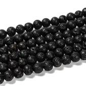 Natural Lava Rock Round Bead Strands