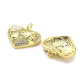 Brass Micro Pave Clear Cubic Zirconia Pendants