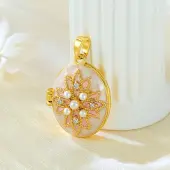 Brass Micro Pave Clear Cubic Zirconia Locket Pendants