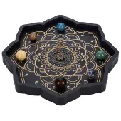 2Pcs 2 Styles Brass & Pine Wooden Incense Burner Holder