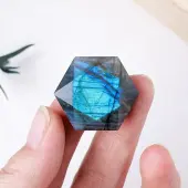 Natural Labradorite Carved Healing Star of David Ornaments