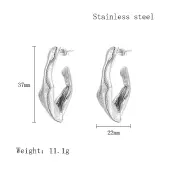 Non-Tarnish 304 Stainless Steel Twist Teardrop Stud Earrings