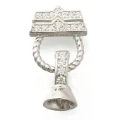 925 Sterling Silver Micro Pave Clear Cubic Zirconia Fold Over Clasps