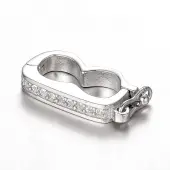 Anti-Tarnish Rhodium Plated 925 Sterling Silver Rhinestone Twister Clasps