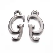 Gunmetal Plated Alloy Letter Pendants