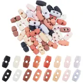 64Pcs 16 Colors 1-Hole Plastic Buttons