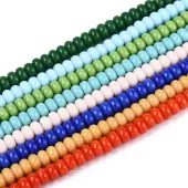 Electroplate Opaque Solid Color Glass Beads Strands