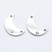 316 Surgical Stainless Steel Micro Pave Cubic Zirconia Links connectors