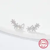 Cubic Zirconia Flower Stud Earrings