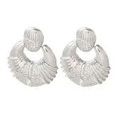 Rack Plating Brass Micro Pave Cubic Zirconia Dangle Stud Earrings