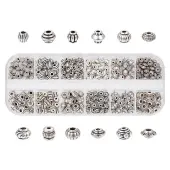 379Pcs 12 Styles Tibetan Style Alloy Spacer Beads Sets