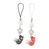 4Pcs 2 Styles Acrylic Fish Charm Mobile Straps