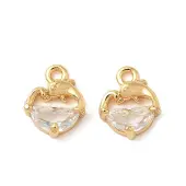 Brass with Clear Cubic Zirconia Charms