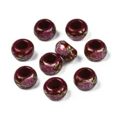 Flower Printed Opaque Acrylic Rondelle Beads