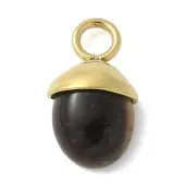 304 Stainless Steel Natural Tiger Eye Pendants