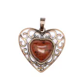 Retro Hollow Natural Mahogany Obsidian Pendants