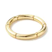 Chunky Acrylic Curved Tube Beaded Stretch Bracelet for Women