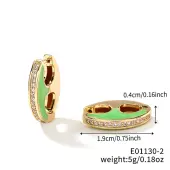 Retro Brass Enamel Hoop Earrings