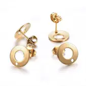Ion Plating(IP) 304 Stainless Steel Stud Earring Findings