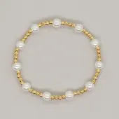 Natural Pearl Beaded Stretch Bracelets for Women