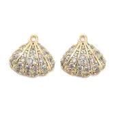 Brass Micro Pave Clear Cubic Zirconia Charms