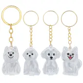 4Pcs 4 Styles Iron & Silicone Hair Storage Capsule Pendants Keychains