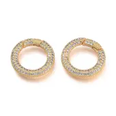 Brass Micro Pave Cubic Zirconia Spring Gate Rings