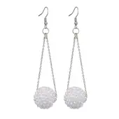 Resin Rhinestone Dangle Earring