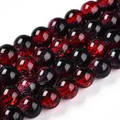 Transparent Crackle Glass Bead Strands