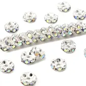 Brass Rhinestone Spacer Beads