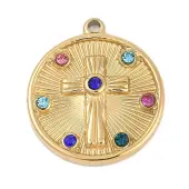 304 Stainless Steel Rhinestone Pendants