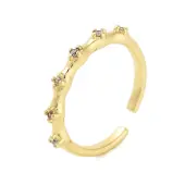 Brass Pave Cubic Zirconia Cuff Rings