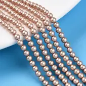 Baking Painted Pearlized Glass Pearl Bead Strands