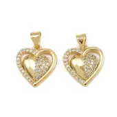 Brass Micro Pave Clear Cubic Zirconia Pendants