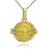 Golden Tone Brass Hollow Round Cage Pendants