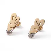 Clear Cubic Zirconia Radish Stud Earrings