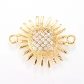 Brass Micro Pave Cubic Zirconia Links