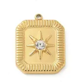 304 Stainless Steel Rhinestone Pendants