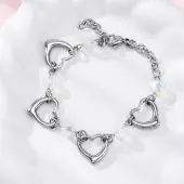 201 Stainless Steel Heart Link Chain Bracelets