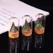 Natural Bismuth Carved Tower Healing Figurines with Glass Bottle